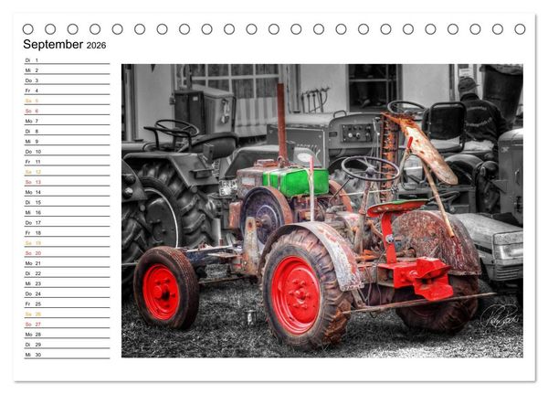 Produktbild: Trecker - Oldtimer / Geburtstagskalender (Tischkalender 2026 DIN A5 quer), CALVENDO Monatskalender