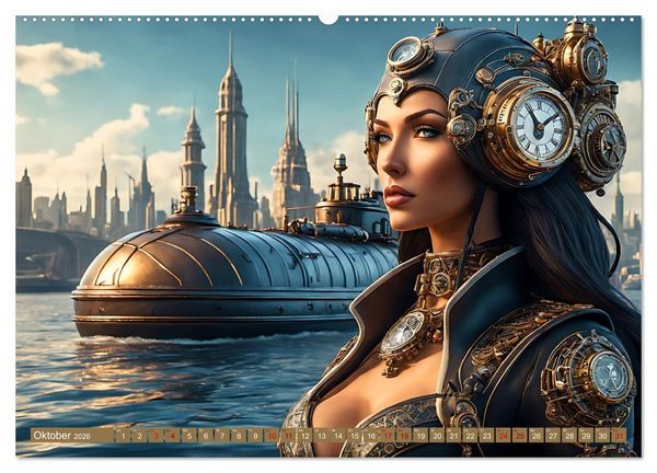 Produktbild: Steampunk - Mensch und Maschine (Wandkalender 2026 DIN A2 quer), CALVENDO Monatskalender