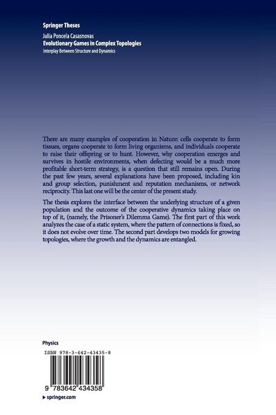 Produktbild: Evolutionary Games in Complex Topologies