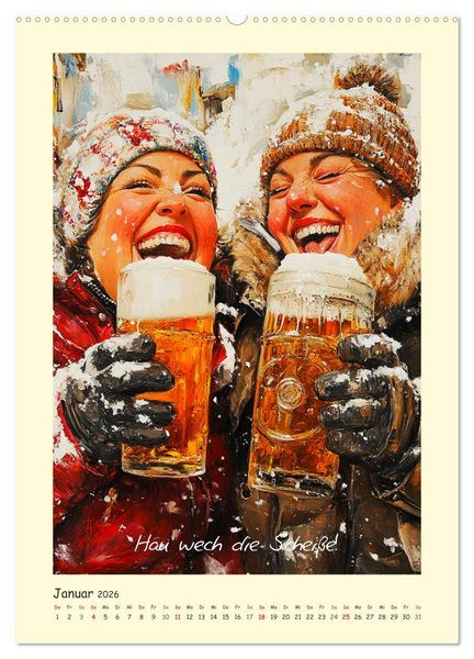 Produktbild: Bier, B&auml;uche, Spr&uuml;che. Spa&szlig; mit Hopfen und Malz (Wandkalender 2026 DIN A2 hoch), CALVENDO Monatskalender