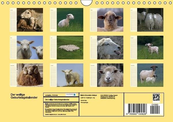Produktbild: Der wollige Geburtstagskalender (Wandkalender immerw&auml;hrend DIN A4 quer)