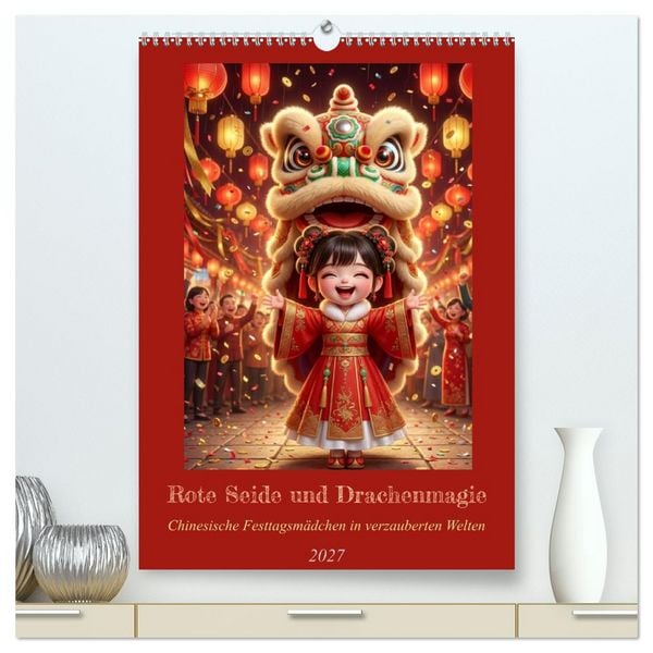 Produktbild: Rote Seide und Drachenmagie (hochwertiger Premium Wandkalender 2027 DIN A2 hoch), Kunstdruck in Hochglanz