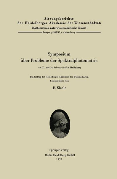 Produktbild: Symposium &uuml;ber Probleme der Spektralphotometrie am 27. und 28. Februar 1957 in Heidelberg