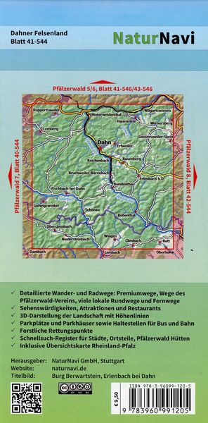Produktbild: Dahner Felsenland, Blatt 41-544, 1 : 25 000