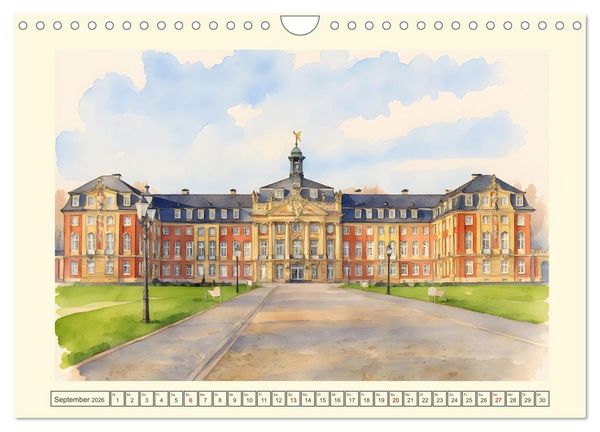 Produktbild: Liebenswerte Stadt M&uuml;nster (Wandkalender 2026 DIN A4 quer), CALVENDO Monatskalender