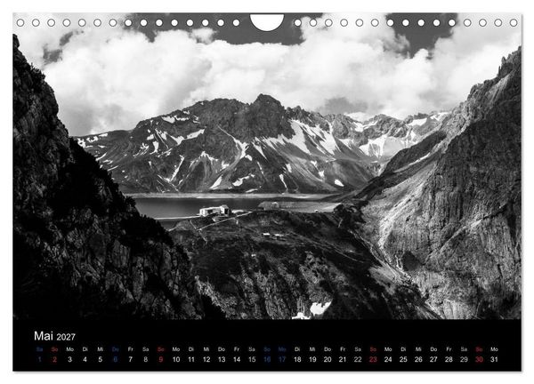 Produktbild: BERGE IN SCHWARZ WEISS (Wandkalender 2027 DIN A4 quer), CALVENDO Monatskalender