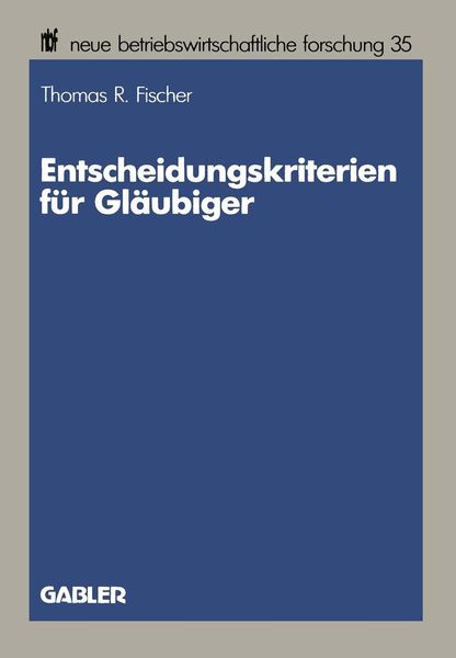 Produktbild: Entscheidungskriterien f&uuml;r Gl&auml;ubiger