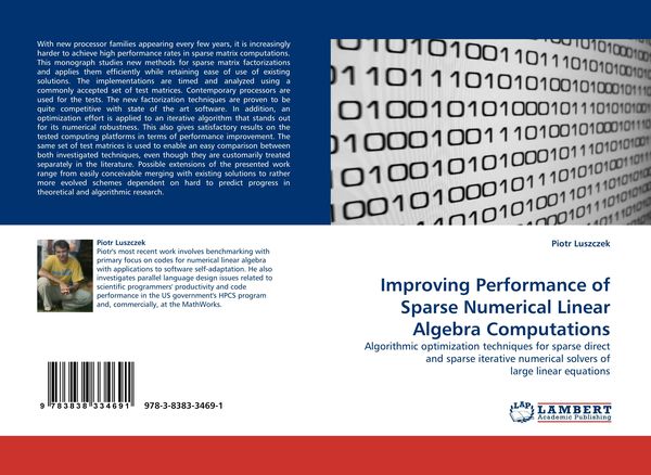 Produktbild: Improving Performance of Sparse Numerical Linear Algebra Computations