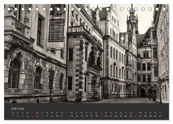 Produktbild: Dresden Schwarz Weiss 2026 (Tischkalender 2026 DIN A5 quer), CALVENDO Monatskalender