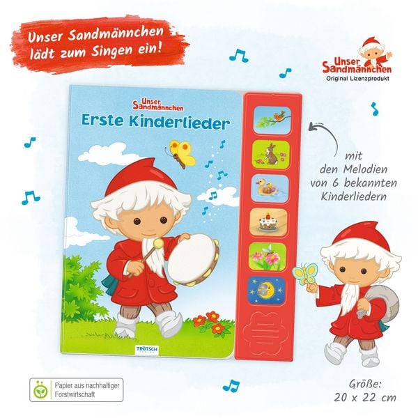 Produktbild: Tr&ouml;tsch Unser Sandm&auml;nnchen Soundbuch Erste Kinderlieder