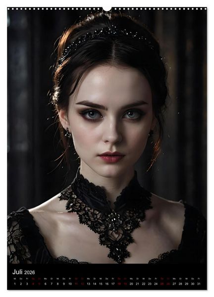 Produktbild: Gothic beauties - Sch&ouml;nheiten der Nacht (hochwertiger Premium Wandkalender 2026 DIN A2 hoch), Kunstdruck in Hochglanz