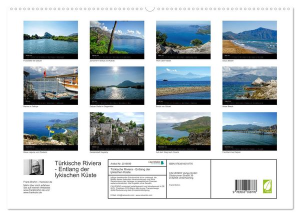 Produktbild: T&uuml;rkische Riviera - Entlang der lykischen K&uuml;ste (hochwertiger Premium Wandkalender 2026 DIN A2 quer), Kunstdruck in Hochglanz