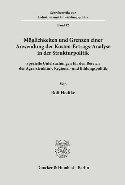 Produktbild: M&ouml;glichkeiten und Grenzen einer Anwendung der Kosten-Ertrags-Analyse in der Strukturpolitik.