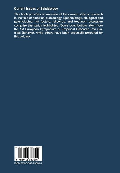 Produktbild: Current Issues of Suicidology