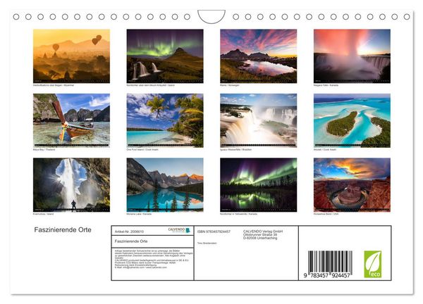 Produktbild: Faszinierende Orte (Wandkalender 2026 DIN A4 quer), CALVENDO Monatskalender
