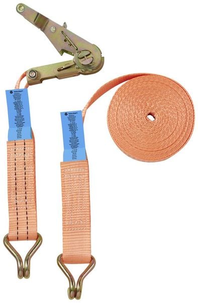 Produktbild: TOOLCRAFT TO-9610002 Zweiteiliger Spanngurt Zugkraft LC Niederzurren (einzeln/direkt)=1000 daN (L x B) 4000 mm x 38 mm Ratsche