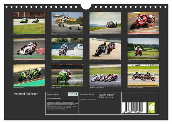 Produktbild: Motorrad Rennsport (Wandkalender 2026 DIN A4 quer), CALVENDO Monatskalender