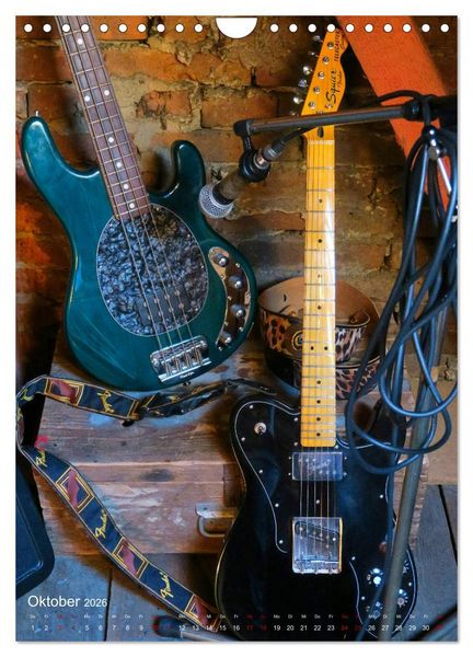 Produktbild: Gitarren backstage (Wandkalender 2026 DIN A4 hoch), CALVENDO Monatskalender