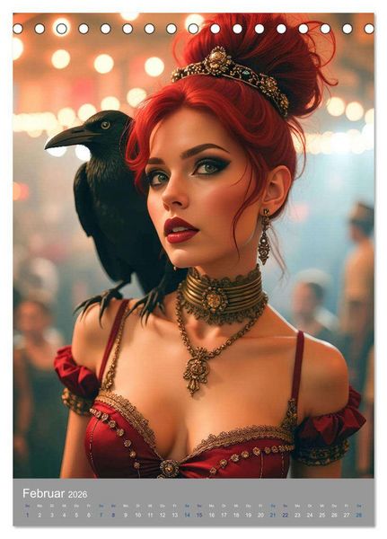 Produktbild: Steampunk Zirkus-Diven (Tischkalender 2026 DIN A5 hoch), CALVENDO Monatskalender