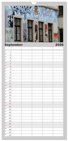 Produktbild: Familienplaner 2026 - Dresdens Neustadt mit 5 Spalten (Wandkalender, 21 x 45 cm) CALVENDO