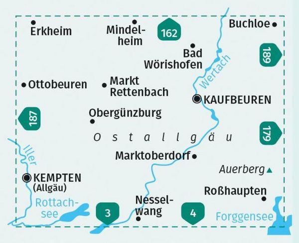 Produktbild: KOMPASS Wanderkarte 188 Ostallg&auml;u, Kaufbeuren 1:50.000