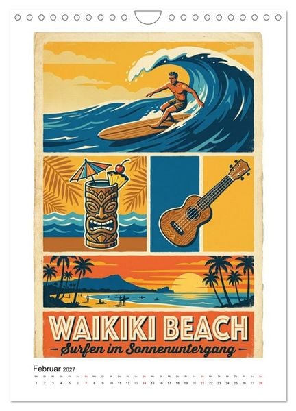 Produktbild: Sehnsucht Hawaii &ndash; Die Aloha Mid-Century Collection (Wandkalender 2027 DIN A4 hoch), CALVENDO Monatskalender