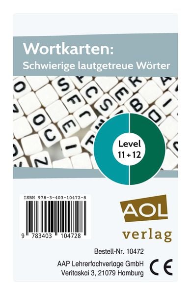 Produktbild: Wortkarten: Schwierige lautgetreue W&ouml;rter