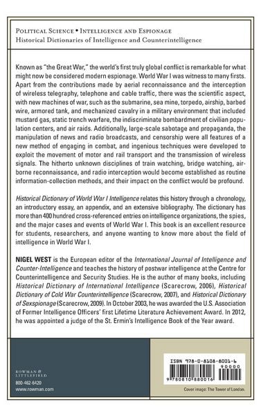 Produktbild: Historical Dictionary of World War I Intelligence