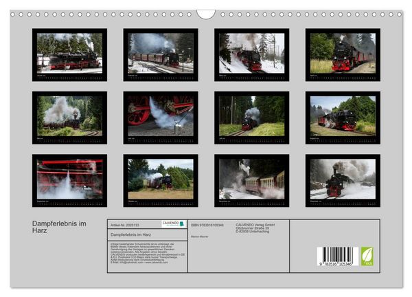 Produktbild: Dampferlebnis im Harz (Wandkalender 2026 DIN A3 quer), CALVENDO Monatskalender
