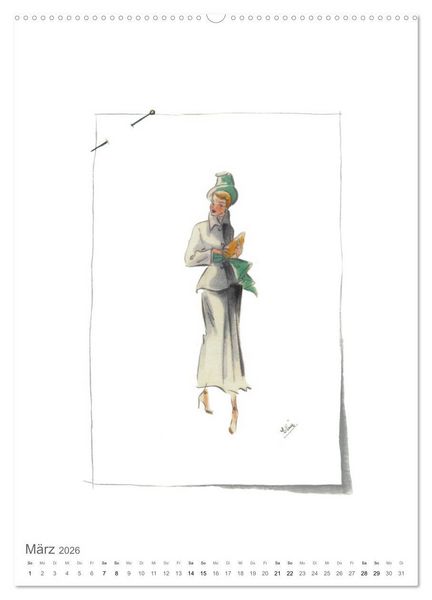 Produktbild: FIGURINEN 2026 - Fashion von 1949 - Originale von Elina Ruffinengo (hochwertiger Premium Wandkalender 2026 DIN A2 hoch), Kunstdruck in Hochglanz