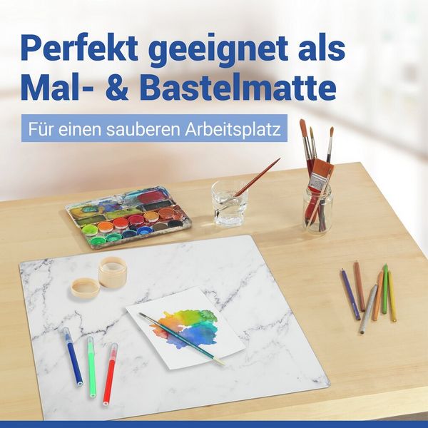 Produktbild: Schutzabdeckmatte Mod. Marmor 60 x 52 cm, hitzebest&auml;ndige Schutzmatte f&uuml;r Kochfelder