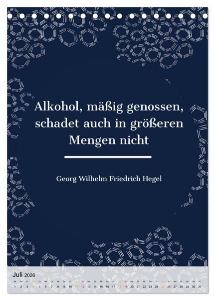 Produktbild: Dichter als Goethe - Der literarische Alkohol-Kalender (Tischkalender 2026 DIN A5 hoch), CALVENDO Monatskalender