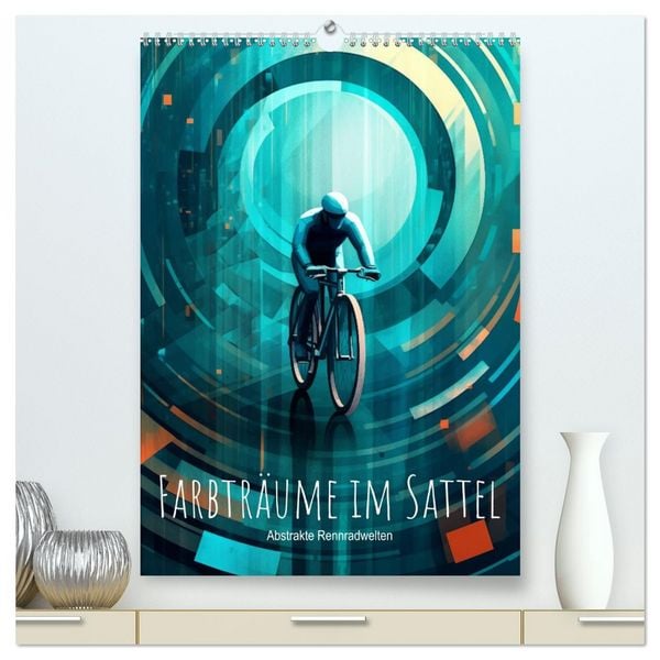 Produktbild: Farbtr&auml;ume im Sattel: Abstrakte Rennradwelten (hochwertiger Premium Wandkalender 2026 DIN A2 hoch), Kunstdruck in Hochglanz