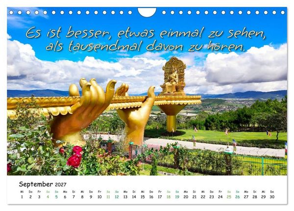 Produktbild: Fernwehabenteurer Asien - 12 Motivierende Gedanken von unterwegs (Wandkalender 2027 DIN A4 quer), CALVENDO Monatskalender
