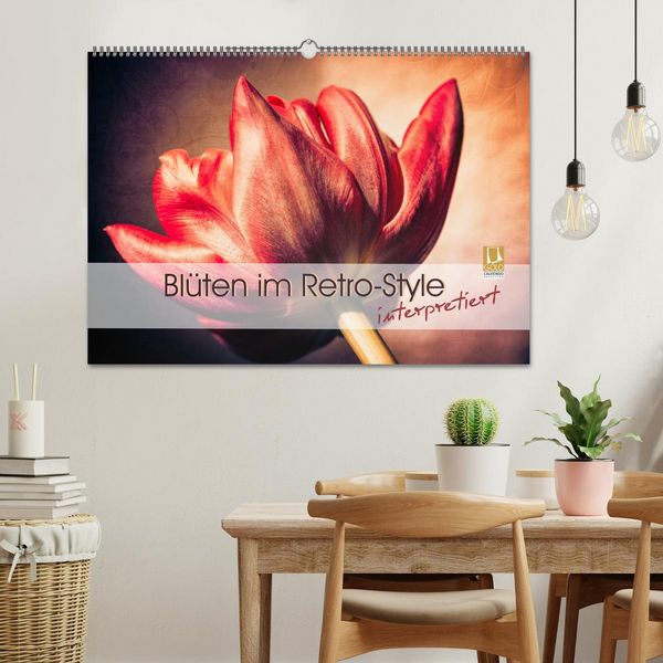 Produktbild: Bl&uuml;ten im Retro-Style (Wandkalender 2026 DIN A2 quer), CALVENDO Monatskalender