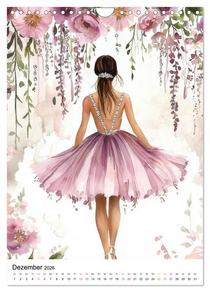 Produktbild: Ballerinas in Aquarell (Wandkalender 2026 DIN A4 hoch), CALVENDO Monatskalender
