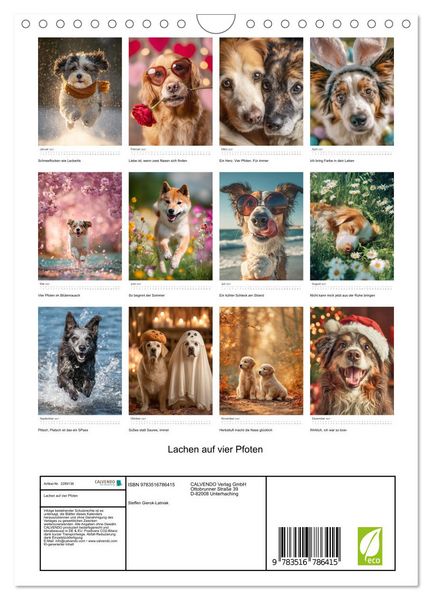 Produktbild: Lachen auf vier Pfoten (Wandkalender 2027 DIN A4 hoch), CALVENDO Monatskalender