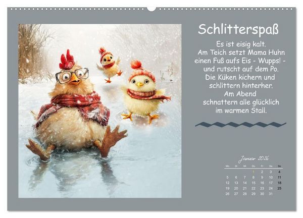 Produktbild: Kleine Tiere - Lustige Abenteuer (hochwertiger Premium Wandkalender 2026 DIN A2 quer), Kunstdruck in Hochglanz