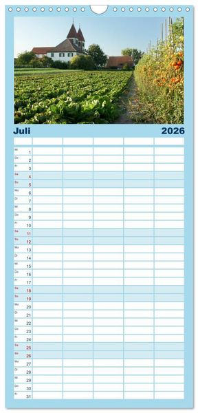 Produktbild: Familienplaner 2026 - Ein Jahr am BODENSEE mit 5 Spalten (Wandkalender, 21 x 45 cm) CALVENDO