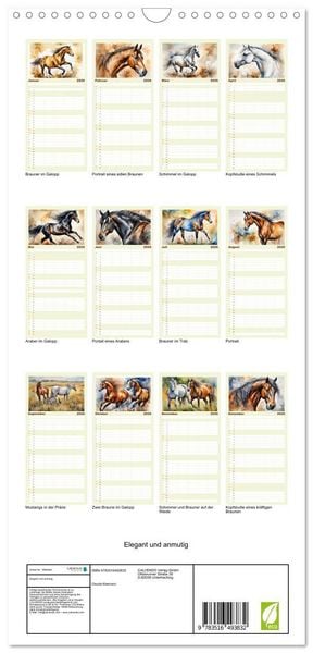 Produktbild: Familienplaner 2026 - Elegant und anmutig mit 5 Spalten (Wandkalender, 21 x 45 cm) CALVENDO