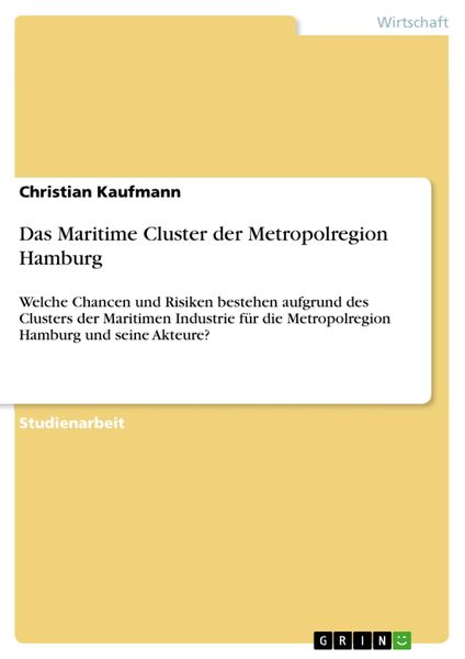 Produktbild: Das Maritime Cluster der Metropolregion Hamburg