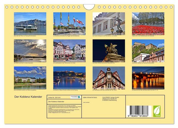 Produktbild: Der Koblenz Kalender (Wandkalender 2026 DIN A4 quer), CALVENDO Monatskalender
