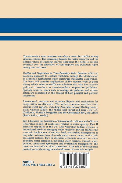 Produktbild: Conflict and Cooperation on Trans-Boundary Water Resources