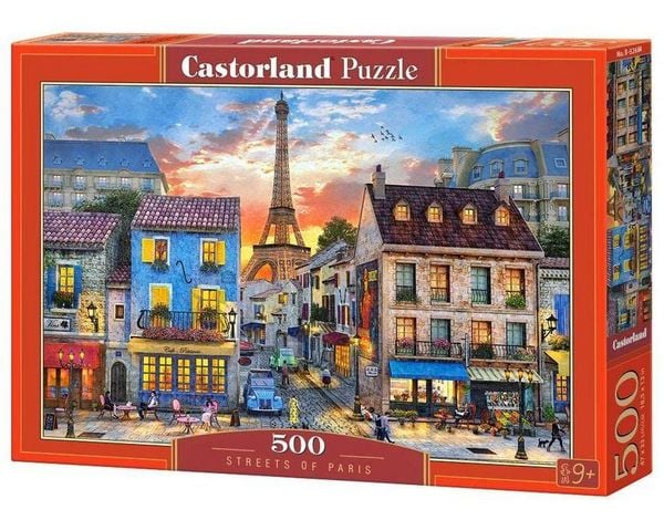 Castorland 500 Piece Jigsaw Puzzle, Streets of Paris, France, Eiffel Tower, European Puzzle, Adult Puzzles, Castorland B-52684