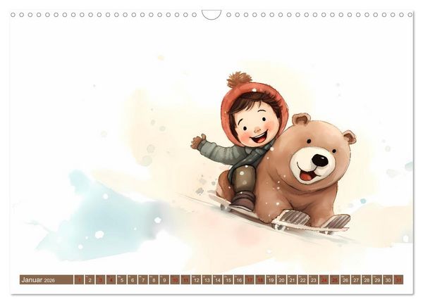 Produktbild: B&auml;rige Illustrationen (Wandkalender 2026 DIN A3 quer), CALVENDO Monatskalender