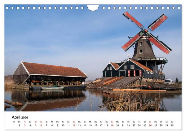 Produktbild: DIE SCH&Ouml;NSTEN WINDM&Uuml;HLEN IN HOLLAND 2026 (Wandkalender 2026 DIN A4 quer), CALVENDO Monatskalender
