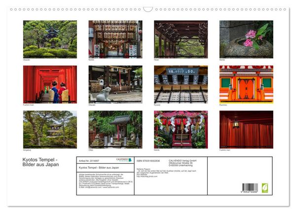 Produktbild: Kyotos Tempel - Bilder aus Japan (Wandkalender 2026 DIN A2 quer), CALVENDO Monatskalender