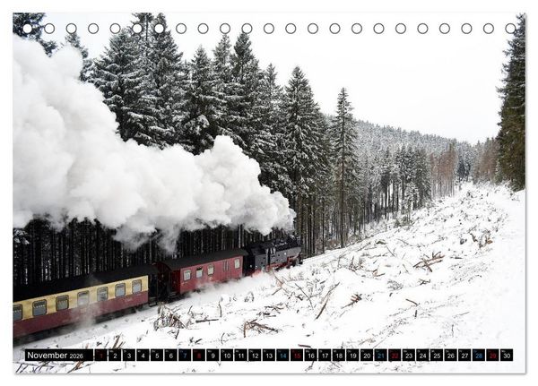Produktbild: Dampf am Brocken - Die Harzquerbahn (Tischkalender 2026 DIN A5 quer), CALVENDO Monatskalender