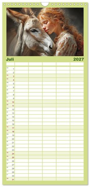 Produktbild: Familienplaner 2027 - Mensch und Tier. Momente voller W&auml;rme, Vertrauen und Respekt mit 5 Spalten (Wandkalender, 21 x 45 cm) CALVENDO