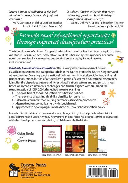 Produktbild: Disability Classification in Education